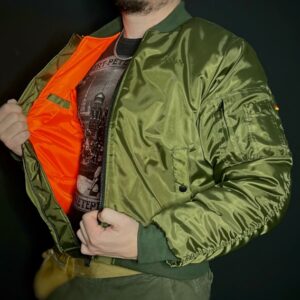 Куртка бомбер Shingler MA1 зеленый хаки