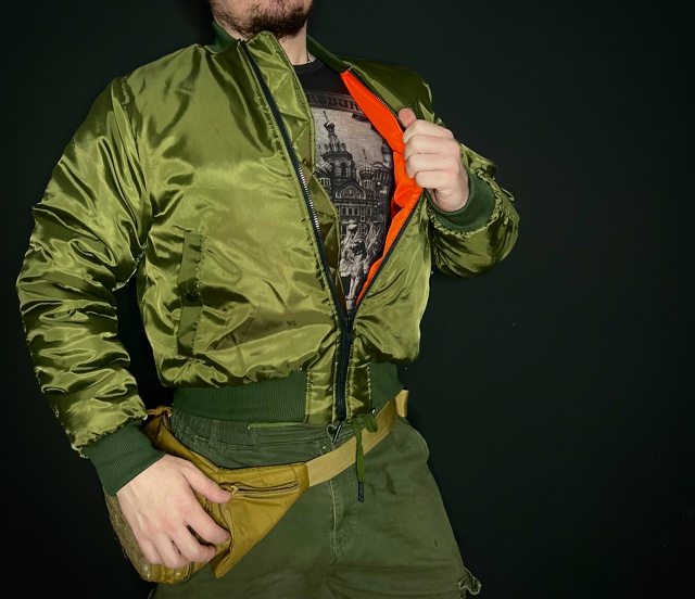 Бомбер Shingler MA1 зел.хаки — изображение 3